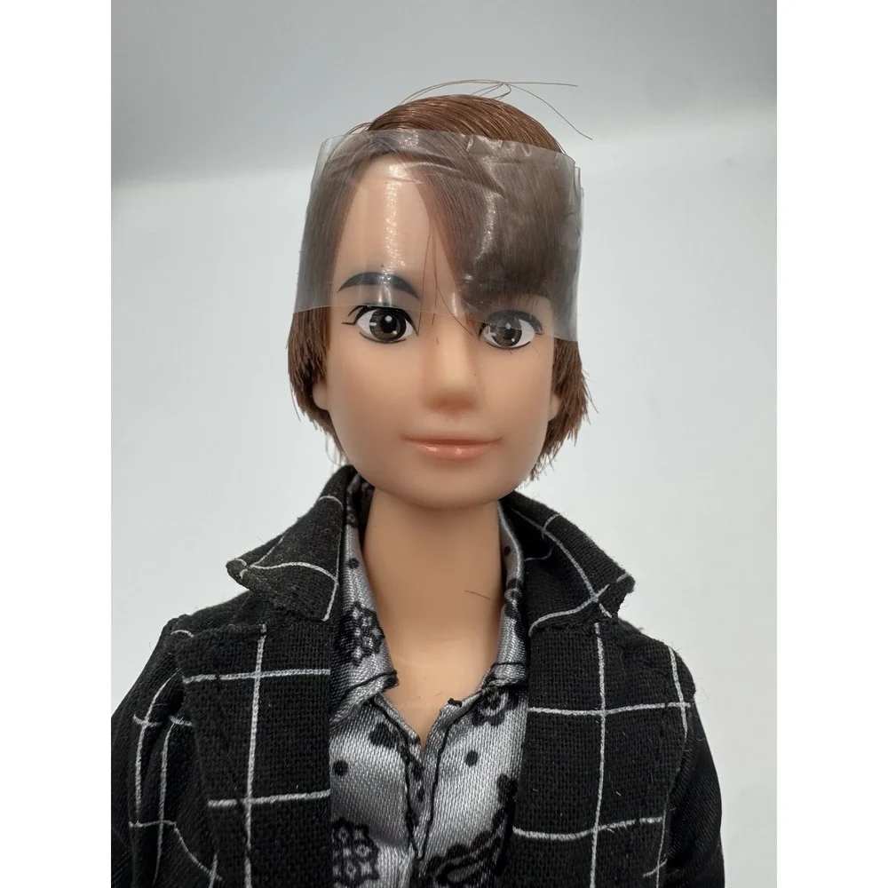 New Male Fashion Doll - Black Checked Suit